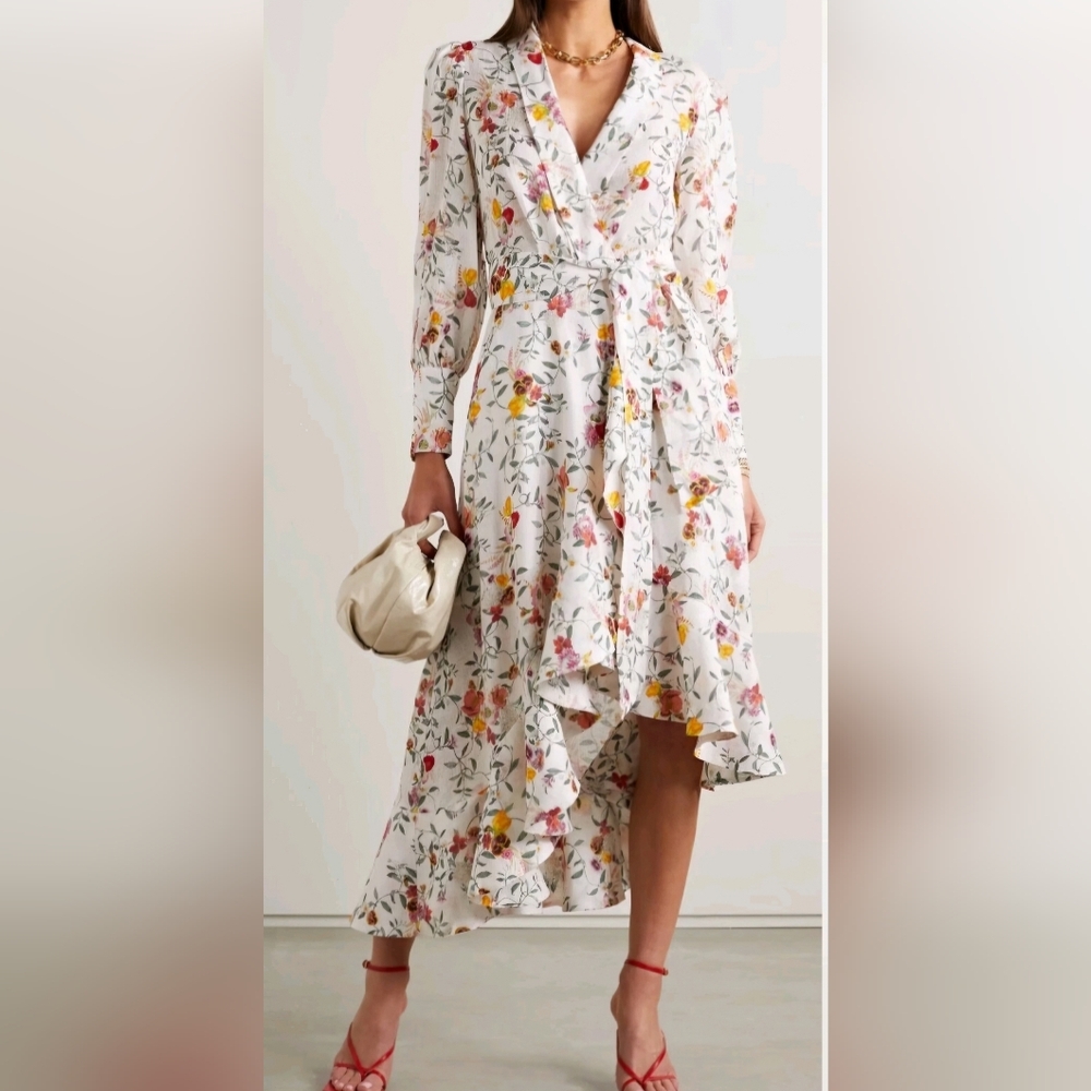 Zimmermann ElkaVine Linen Floral Wrap Dress Size 3 (US 10) - Picture 3 of 14